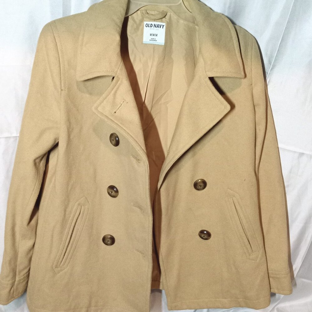 medium double breasted wool peacoat from Old Navy in beige